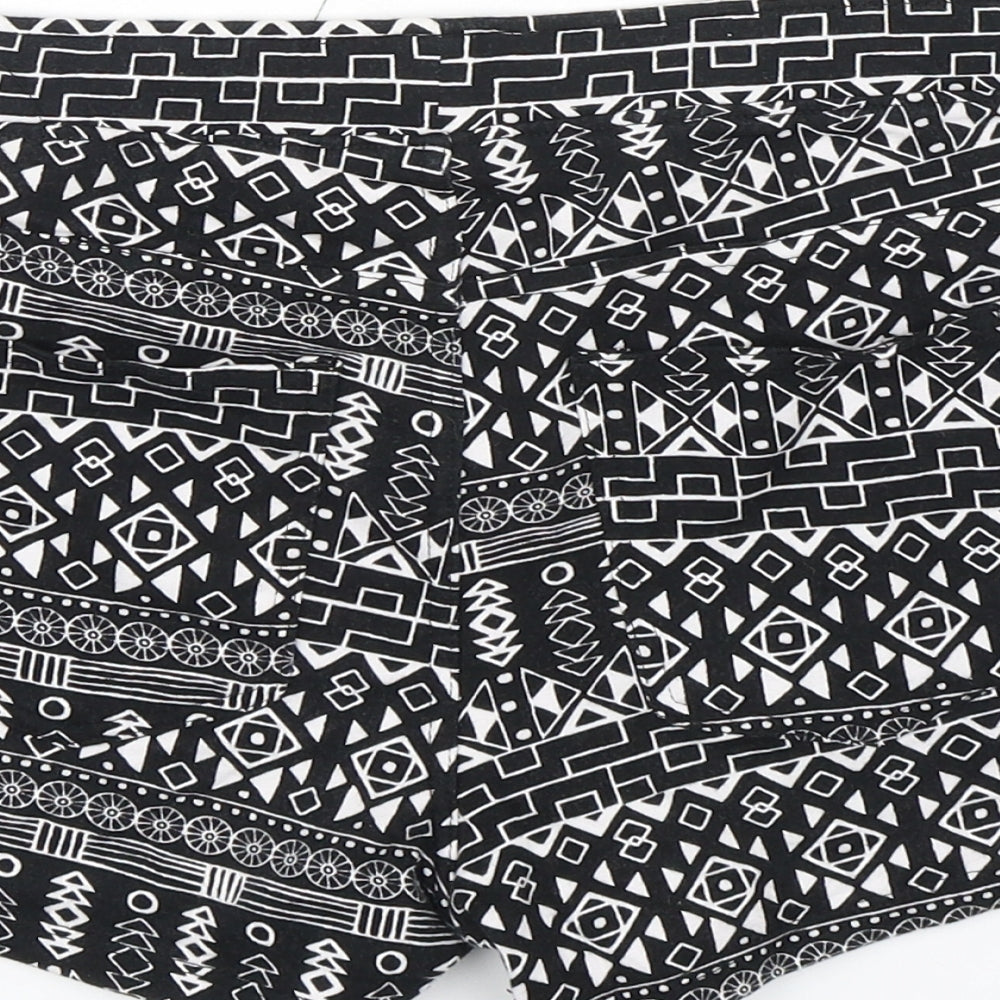 H&M Womens Multicoloured Geometric Cotton Sweat Shorts Size M L3 in Regular