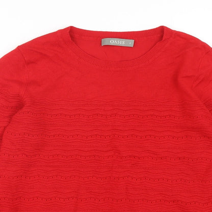 Womens UK Size S Oasis Red Pullover Jumper