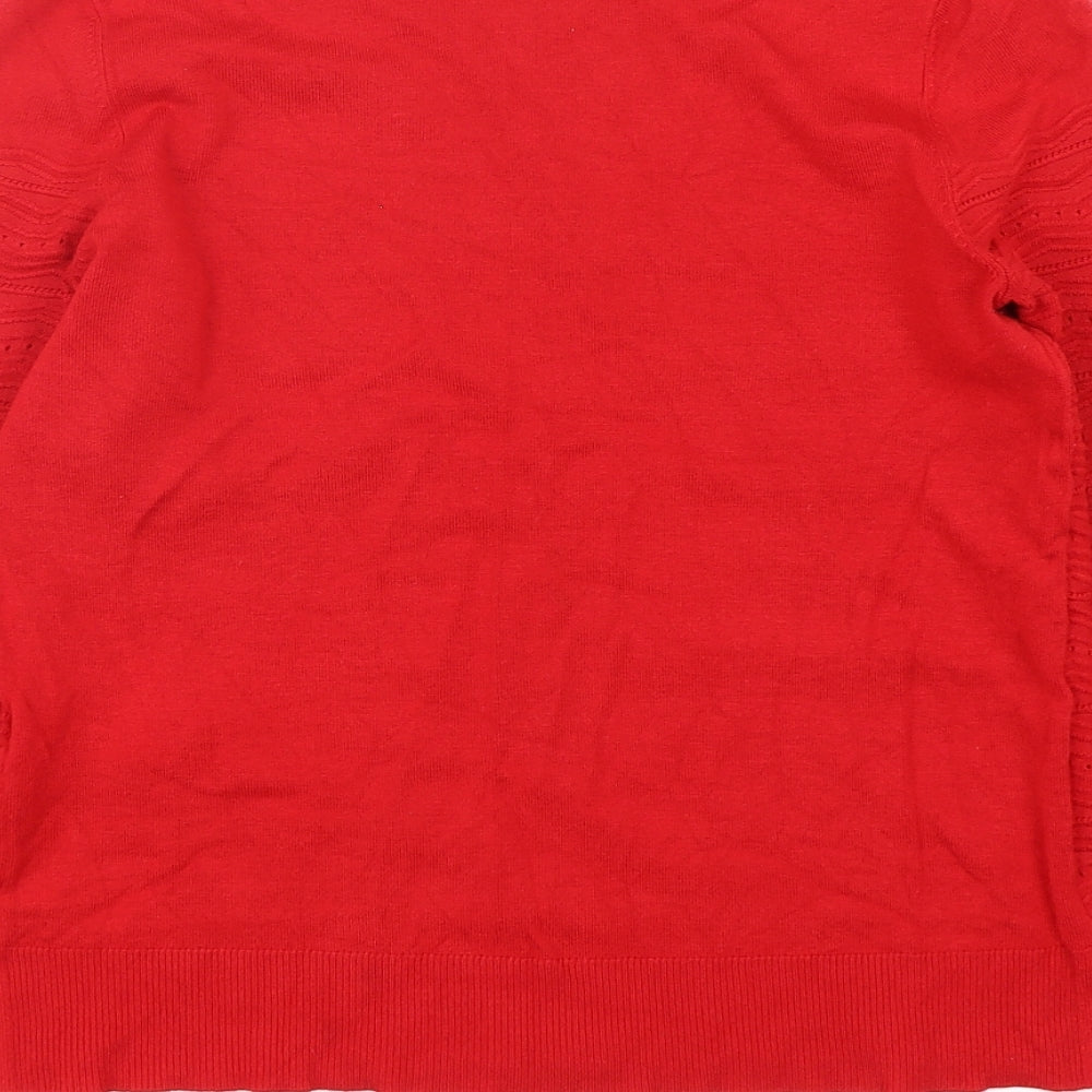 Womens UK Size S Oasis Red Pullover Jumper
