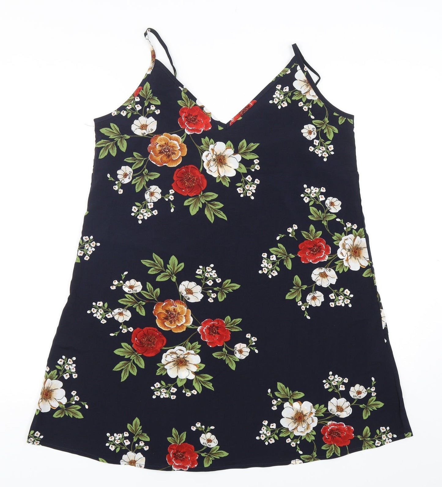 Shein  Womens Blue Floral Polyester Camisole Tank Size M V-Neck