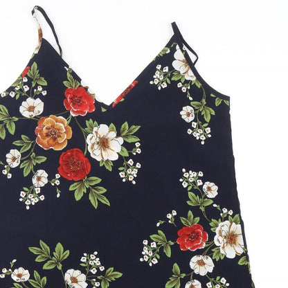 Shein  Womens Blue Floral Polyester Camisole Tank Size M V-Neck