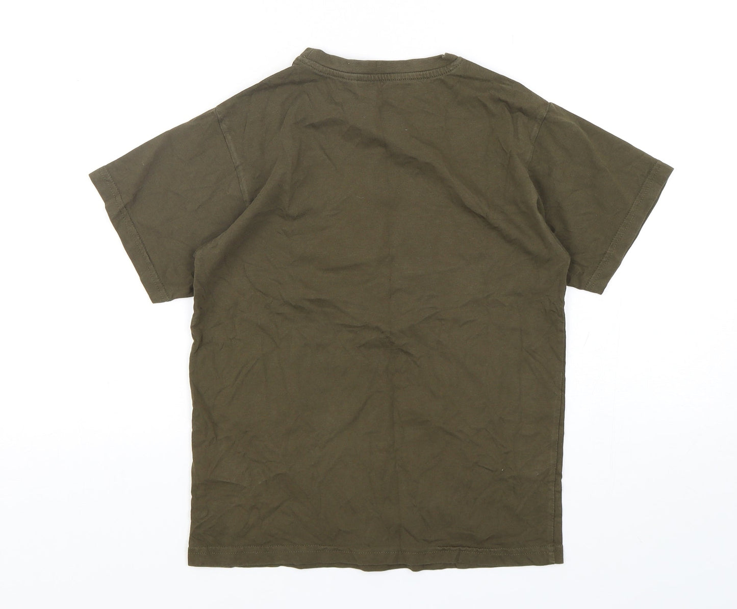 JHK Boys Green  Cotton Basic T-Shirt Size 10-11 Years Round Neck Pullover - Fortnite