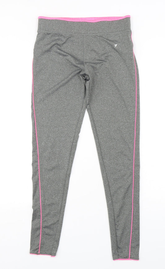 Atmosphere Womens Grey  Polyester Compression Leggings Size 10 L28 in Regular