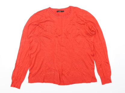 George Womens Red Round Neck  Viscose Pullover Jumper Size 12
