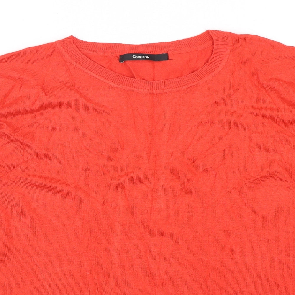 George Womens Red Round Neck  Viscose Pullover Jumper Size 12