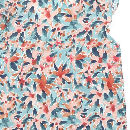 Shein  Womens Multicoloured Floral Polyester Basic Blouse Size 10 V-Neck