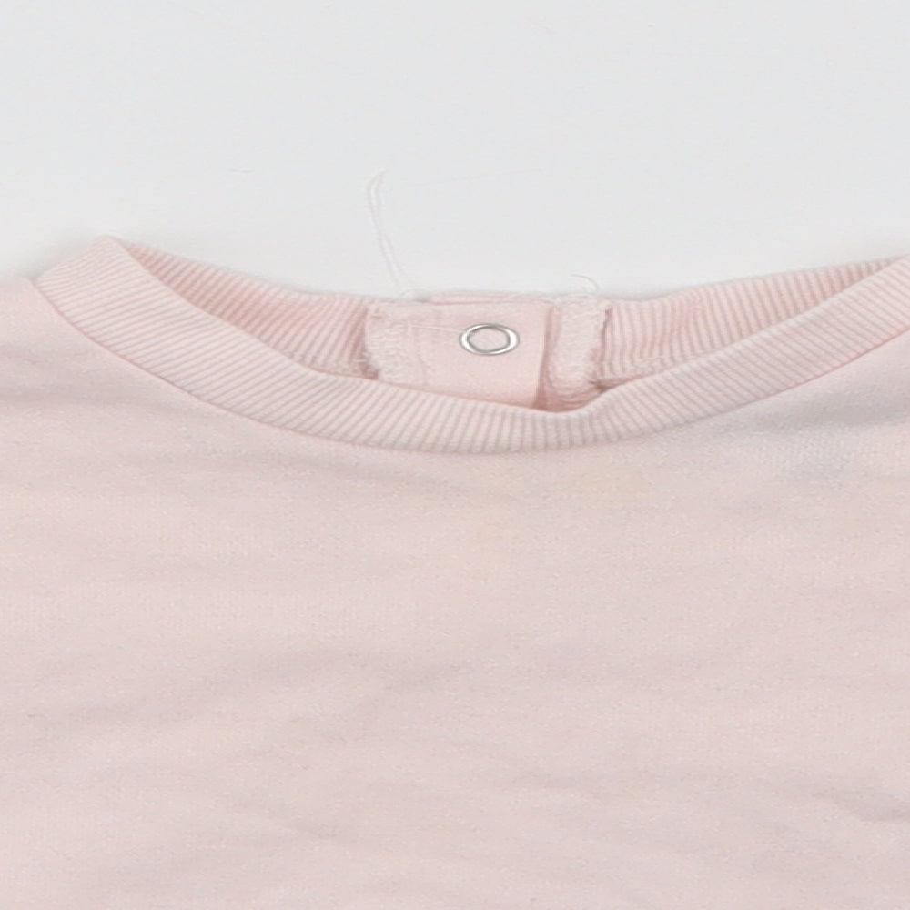 7 For All Mankind Girls Pink  Cotton Pullover Jumper Size 12-18 Months  Snap