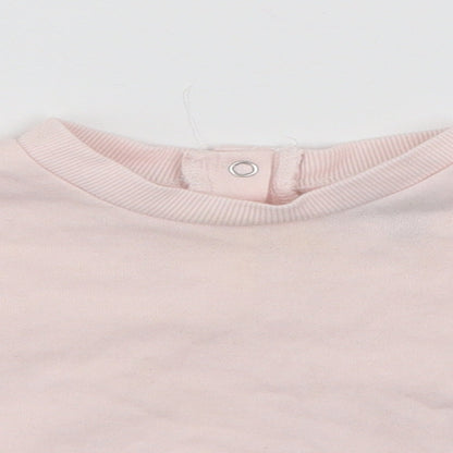 7 For All Mankind Girls Pink  Cotton Pullover Jumper Size 12-18 Months  Snap