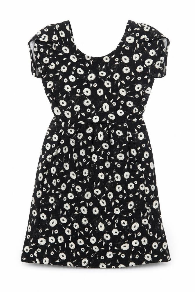 NEXT Womens Black Floral Polyester   Size 6  Scoop Neck Pullover