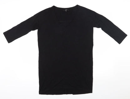 Womens UK Size 8 NEXT Black Tunic T-Shirt
