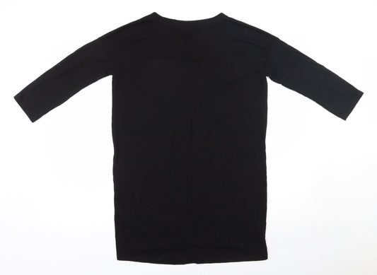 Womens UK Size 8 NEXT Black Tunic T-Shirt