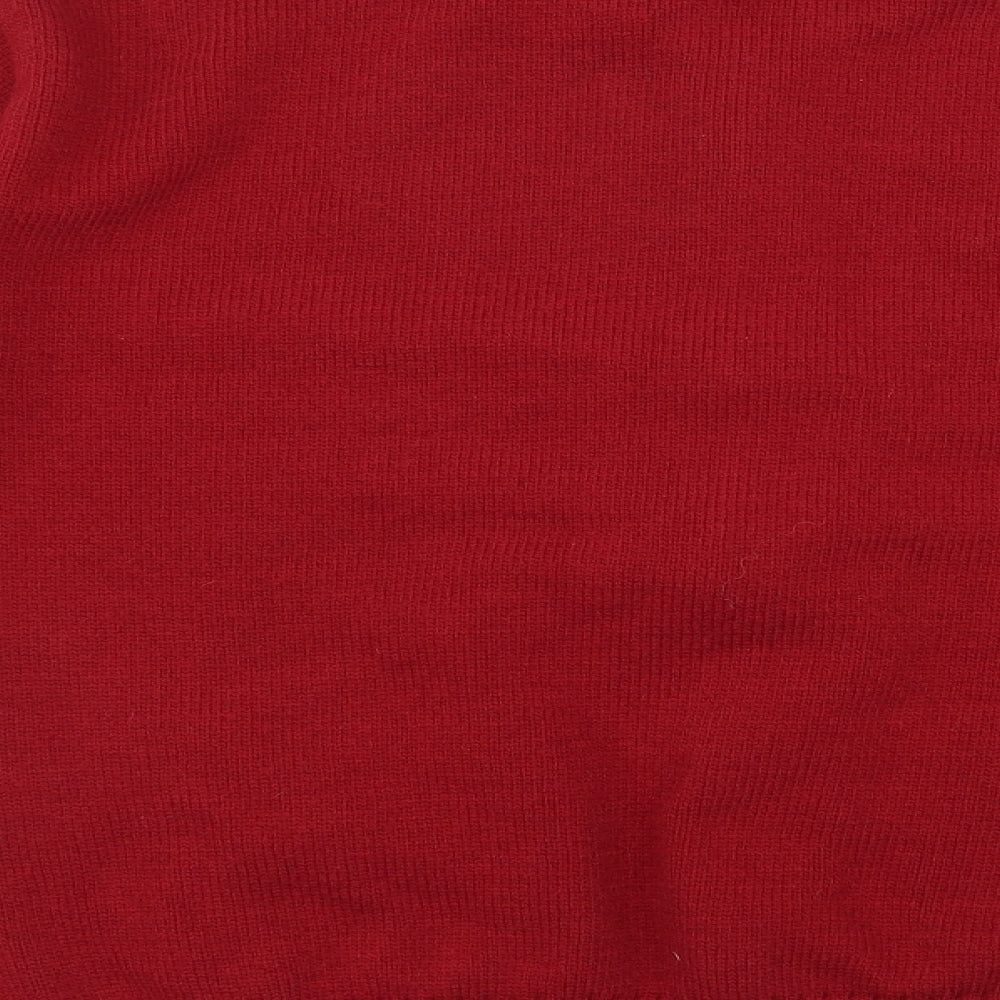 Sonia Fashion  Mens Red Round Neck  Acrylic Full Zip Jumper Size L