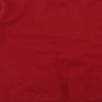 Sonia Fashion  Mens Red Round Neck  Acrylic Full Zip Jumper Size L