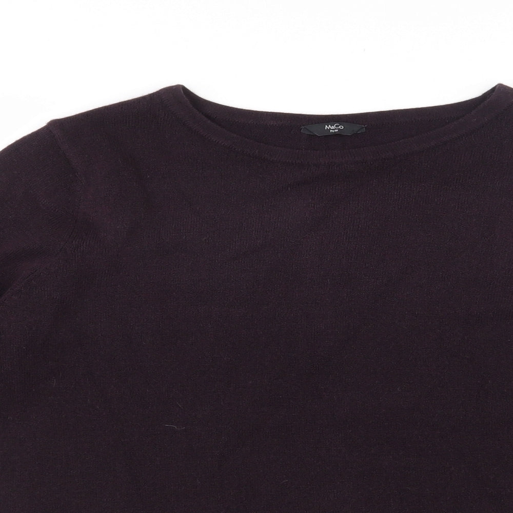 Womens UK Size 14 M&Co Purple Pullover Jumper