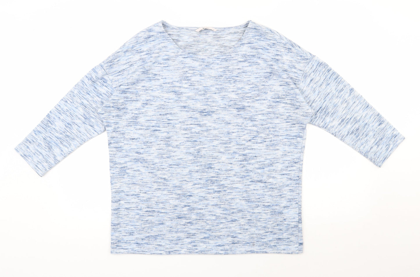 TU Womens Blue Scoop Neck  Polyester Pullover Jumper Size 12