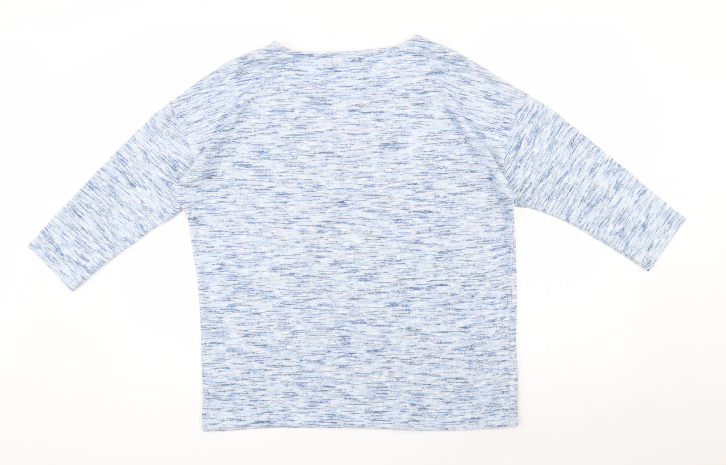 TU Womens Blue Scoop Neck  Polyester Pullover Jumper Size 12