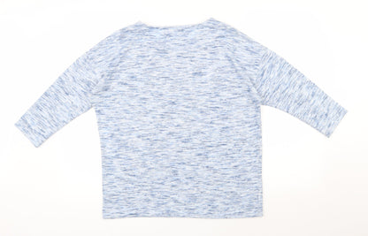 TU Womens Blue Scoop Neck  Polyester Pullover Jumper Size 12