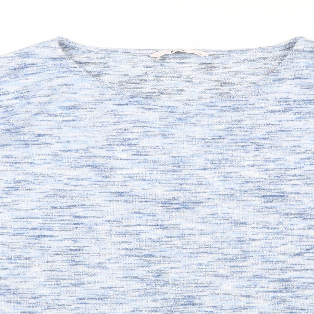 TU Womens Blue Scoop Neck  Polyester Pullover Jumper Size 12