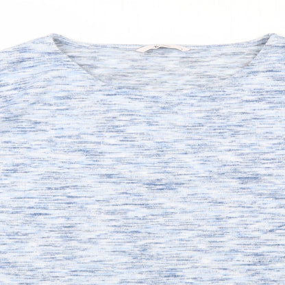 TU Womens Blue Scoop Neck  Polyester Pullover Jumper Size 12