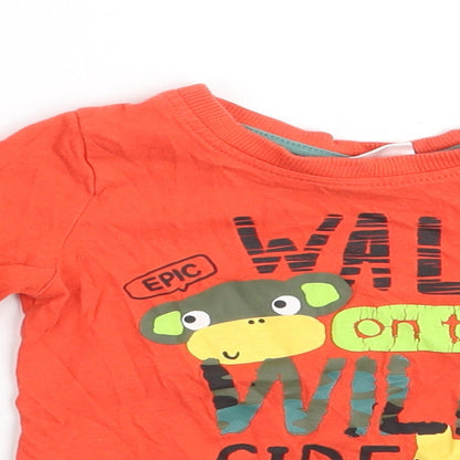 So Cute Baby Red  100% Cotton Basic T-Shirt Size 9-12 Months Crew Neck  - WALK ON THE WILD SIDE