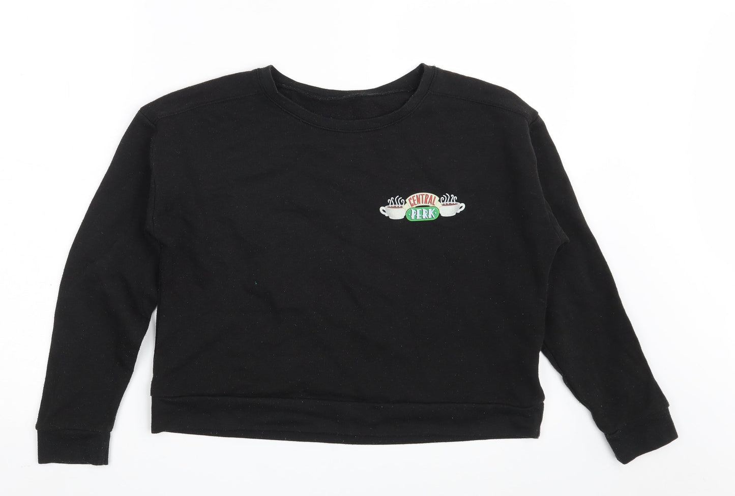 New Look Girls Black  Cotton Pullover Sweatshirt Size 12-13 Years   - Central Perk
