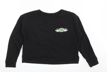 New Look Girls Black  Cotton Pullover Sweatshirt Size 12-13 Years   - Central Perk