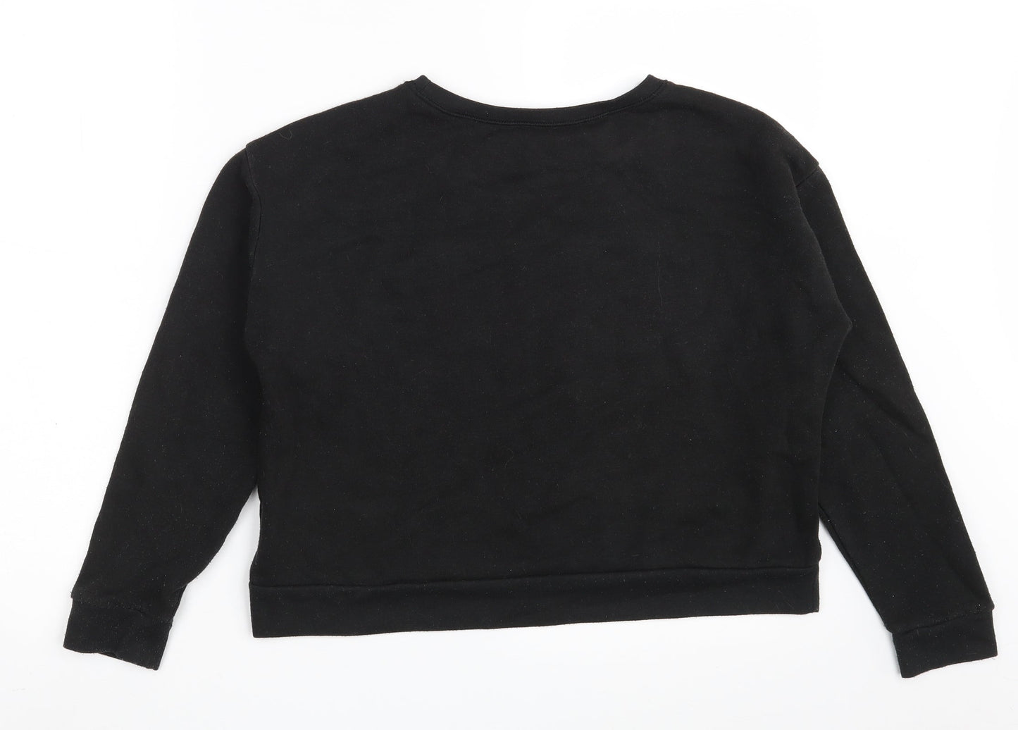 New Look Girls Black  Cotton Pullover Sweatshirt Size 12-13 Years   - Central Perk