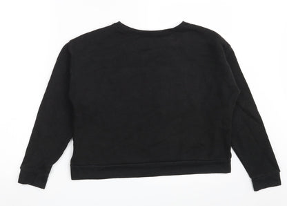 New Look Girls Black  Cotton Pullover Sweatshirt Size 12-13 Years   - Central Perk