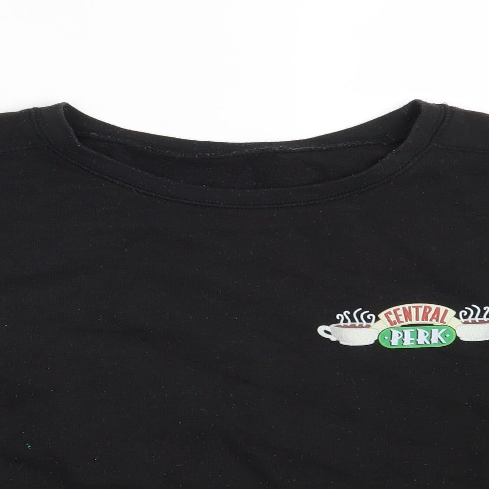 New Look Girls Black  Cotton Pullover Sweatshirt Size 12-13 Years   - Central Perk