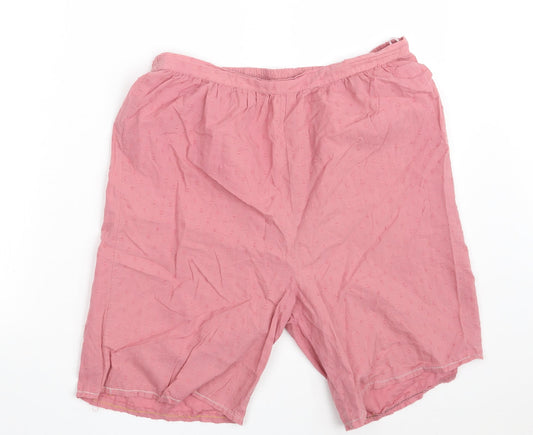 NEXT Womens Pink Polka Dot 100% Cotton Sweat Shorts Size 8 L8 in Regular  - Loungewear