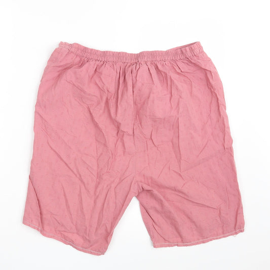 NEXT Womens Pink Polka Dot 100% Cotton Sweat Shorts Size 8 L8 in Regular  - Loungewear