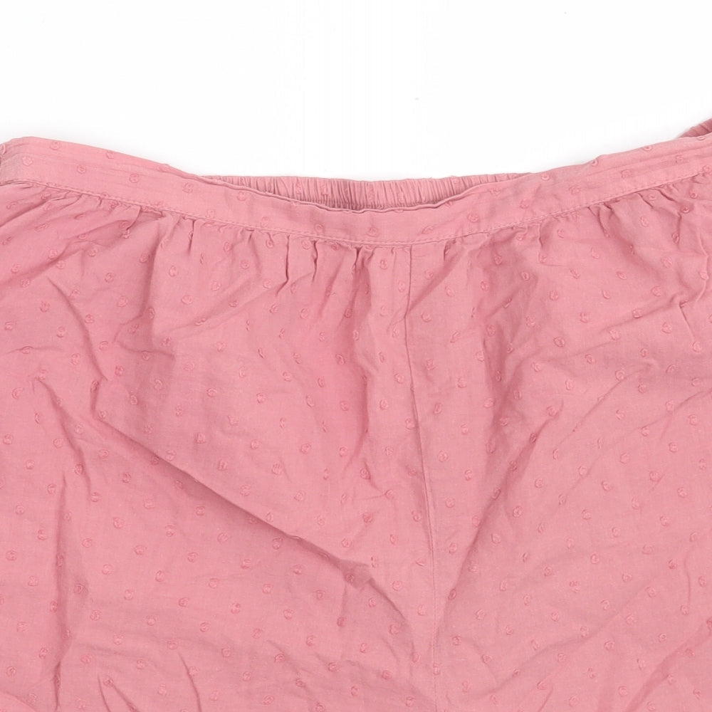 NEXT Womens Pink Polka Dot 100% Cotton Sweat Shorts Size 8 L8 in Regular  - Loungewear