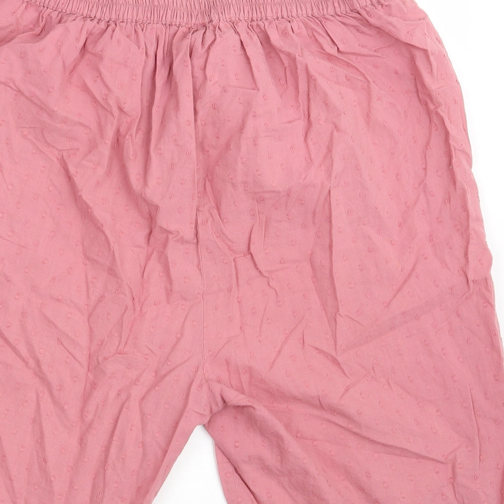 NEXT Womens Pink Polka Dot 100% Cotton Sweat Shorts Size 8 L8 in Regular  - Loungewear