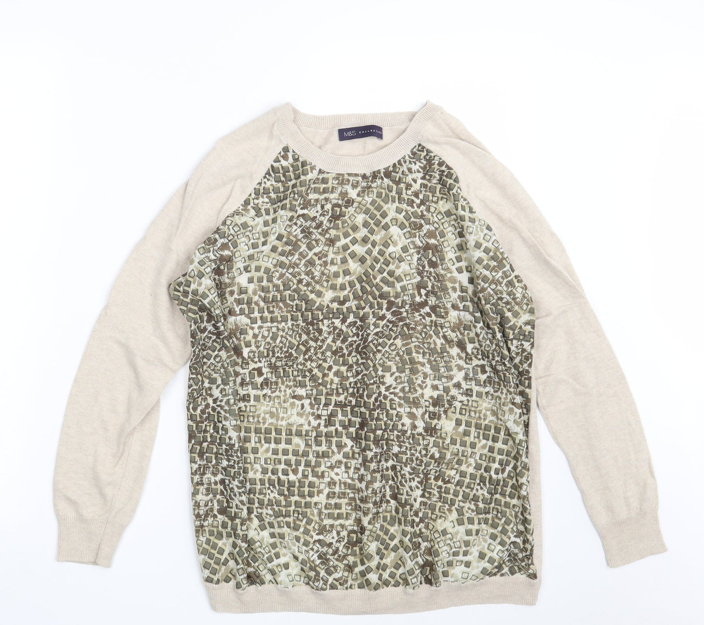 Womens UK Size 14 Marks and Spencer Beige Pullover Jumper