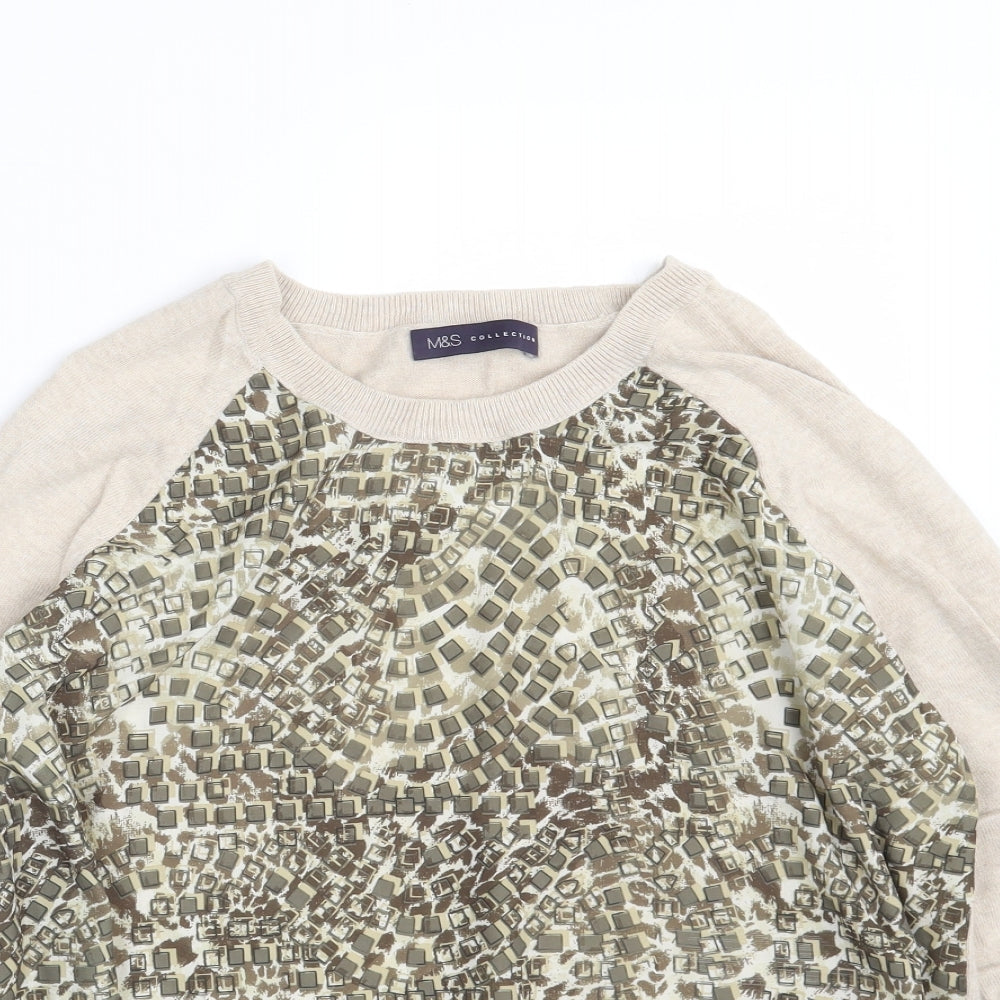 Womens UK Size 14 Marks and Spencer Beige Pullover Jumper