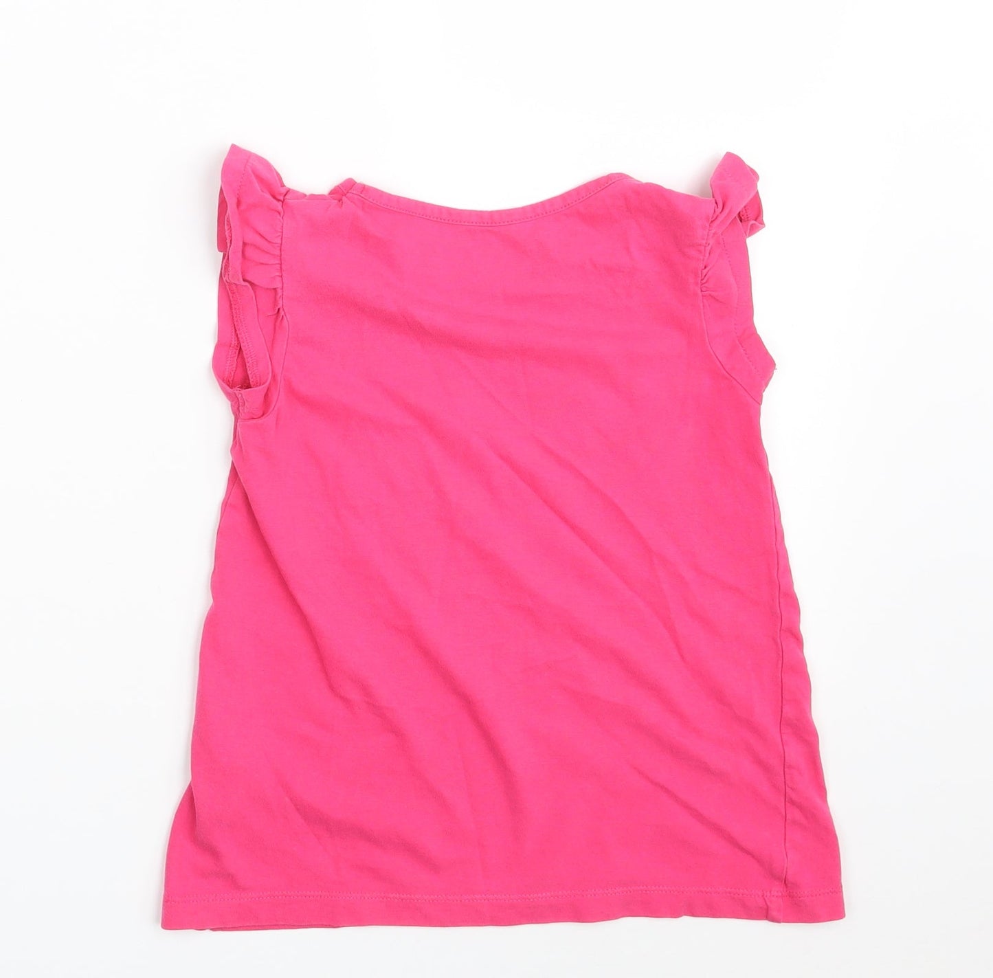 Losan Girls Pink  100% Cotton Basic T-Shirt Size 6 Years Round Neck  - Hello Girl