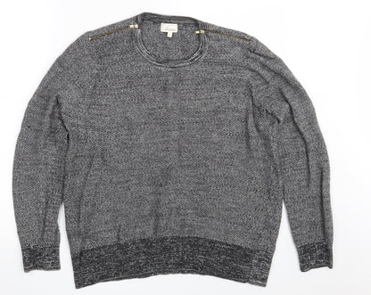 Linea Womens Grey Scoop Neck  Acrylic Pullover Jumper Size XL