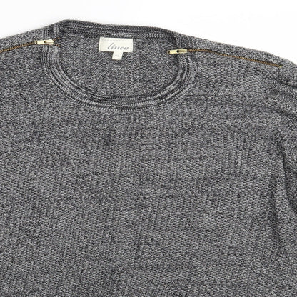 Linea Womens Grey Scoop Neck  Acrylic Pullover Jumper Size XL