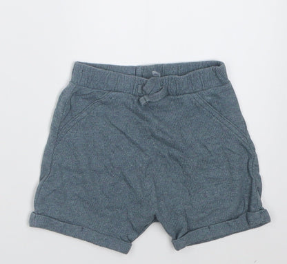 George Boys Blue  Cotton Cropped Trousers Size 9-12 Months  Tie