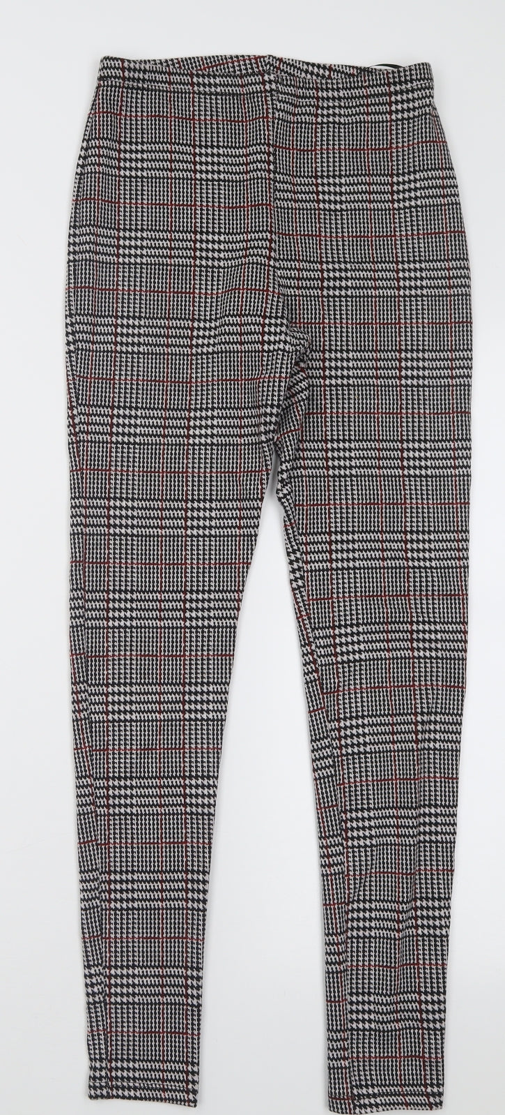 TU Womens Red Check Polyester Capri Trousers Size 8 L28 in Regular