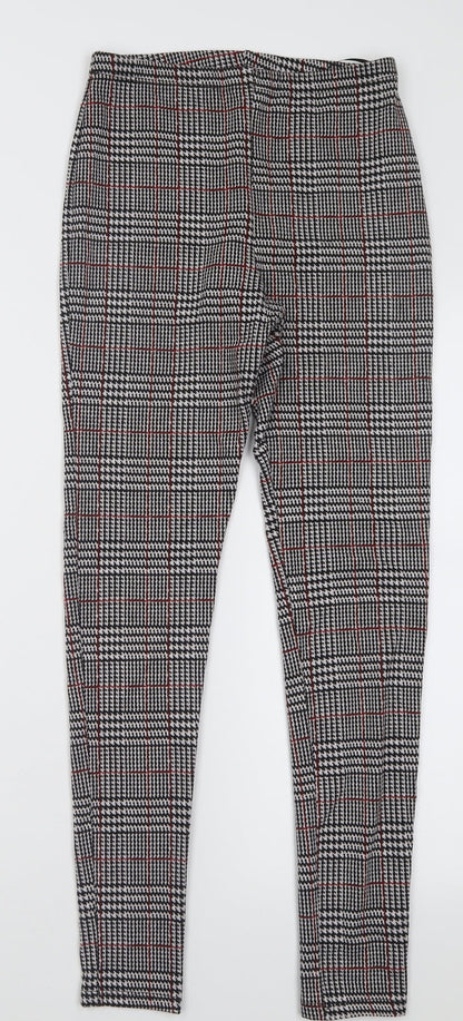 TU Womens Red Check Polyester Capri Trousers Size 8 L28 in Regular