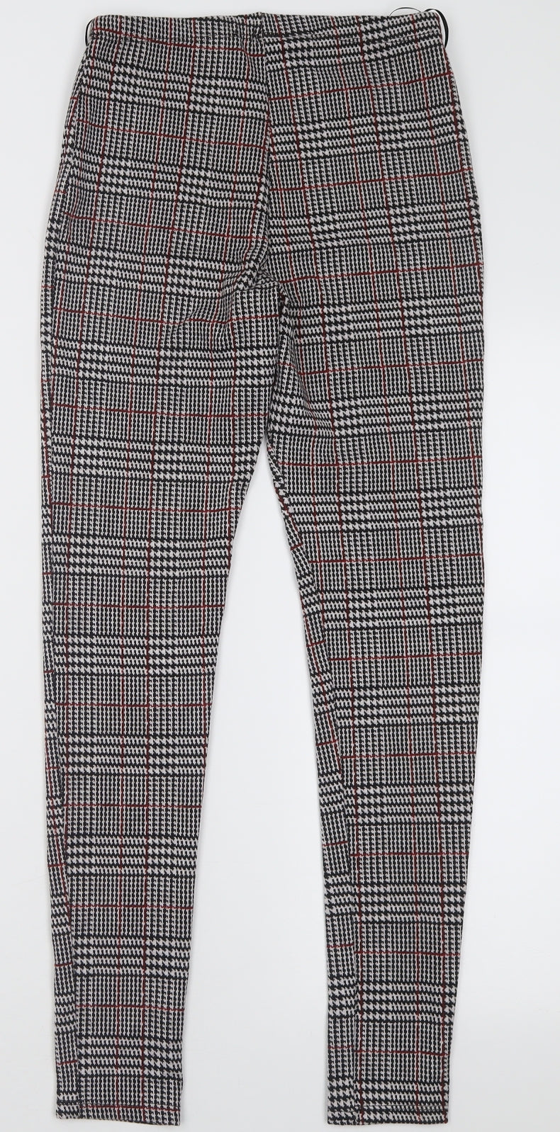TU Womens Red Check Polyester Capri Trousers Size 8 L28 in Regular