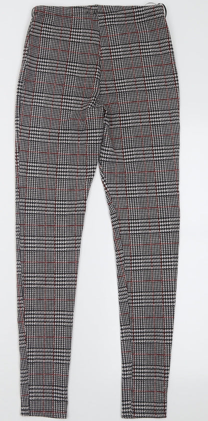 TU Womens Red Check Polyester Capri Trousers Size 8 L28 in Regular
