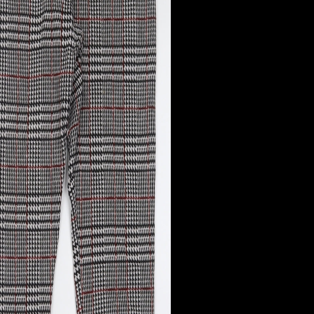 TU Womens Red Check Polyester Capri Trousers Size 8 L28 in Regular