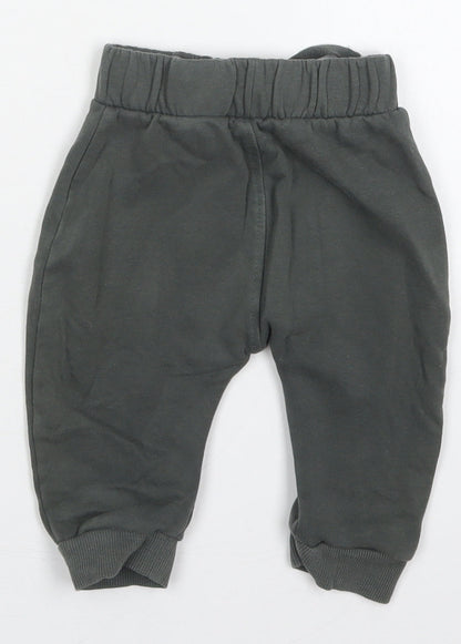 George Boys Grey  Cotton Sweatpants Trousers Size 9-12 Months  Drawstring