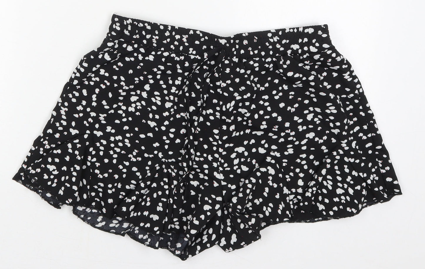 SheIn Womens Black Geometric Polyester Mom Shorts Size M L3 in Regular Drawstring