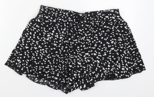 SheIn Womens Black Geometric Polyester Mom Shorts Size M L3 in Regular Drawstring