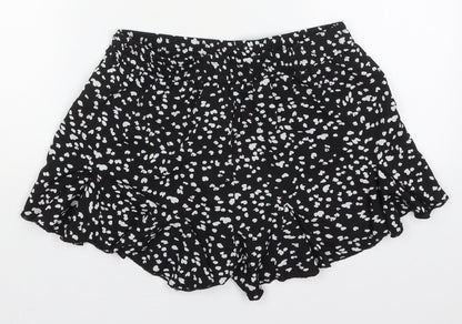 SheIn Womens Black Geometric Polyester Mom Shorts Size M L3 in Regular Drawstring