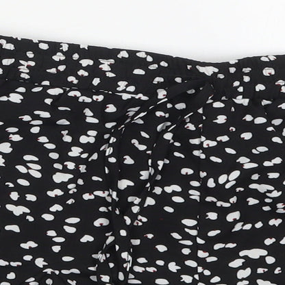 SheIn Womens Black Geometric Polyester Mom Shorts Size M L3 in Regular Drawstring