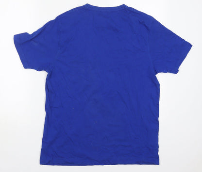 Dunnes Mens Blue  Cotton  T-Shirt Size M Crew Neck  - Snowman i'm Having a Meltdown